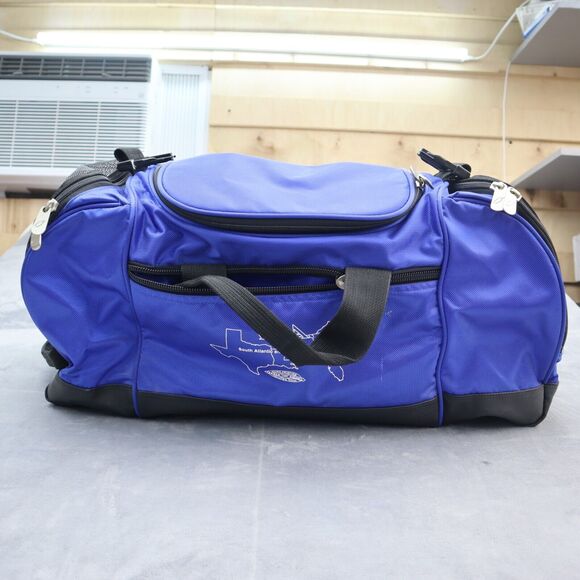 Union Label Trades Council Allied Printing Houston Texas Duffle Gym Bag Blue - Picture 1 of 16